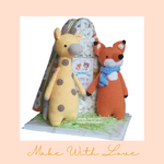 Load image into Gallery viewer, Foxy Fox And Jeff Giraffe Diaper Cake Gift Hamper Set
