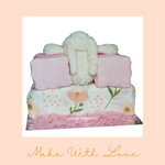 Load image into Gallery viewer, Name Block Pink Diaper Cake Gift Hamper Set
