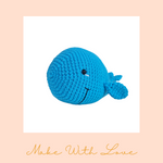 Load image into Gallery viewer, Wally Whale Amigurumi Rattle Plush Toy
