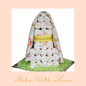Woodland Bunny Teepee Diaper Cake Gift Hamper Set