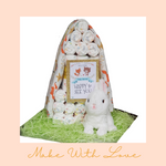 Load image into Gallery viewer, Woodland Bunny Teepee Diaper Cake Gift Hamper Set

